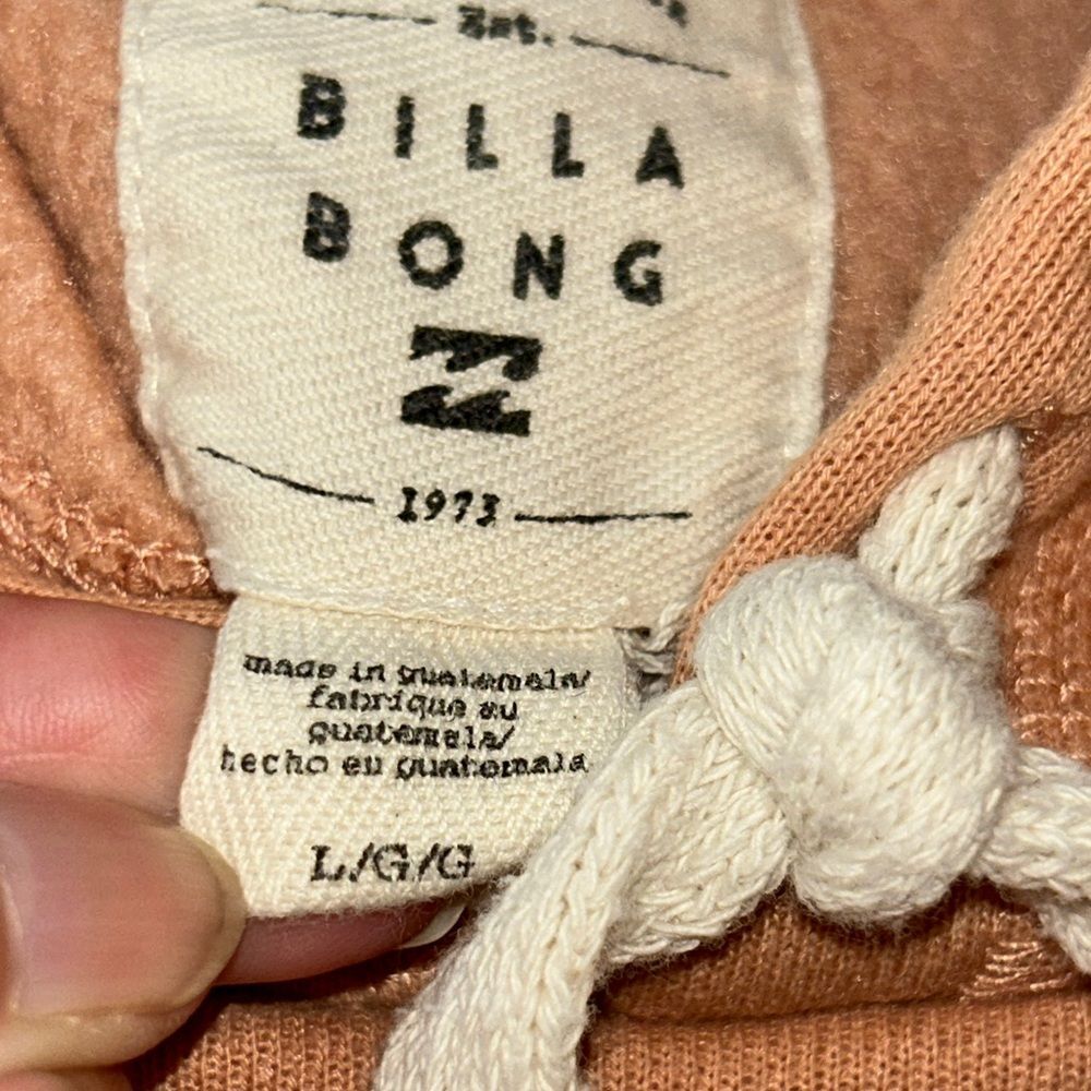 Billabong Peach Hoodie with Black Logo - Picture 11 of 16